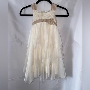 Biscotti Cream and Beige Dress Kids Size 6